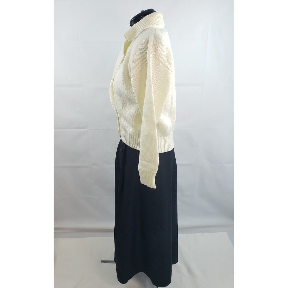 Axiom Petite Acrylic Chunky Notched Lapel Autumn Cardigan Sweater Medium   Z75 - Picture 4 of 9